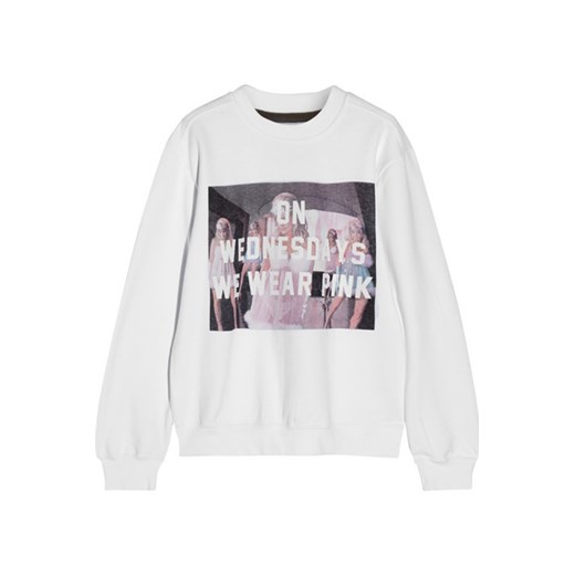 + Untitled&Co On Wednesdays We Wear Pink cotton-blend sweatshirt net-a-porter bialy bawełniane