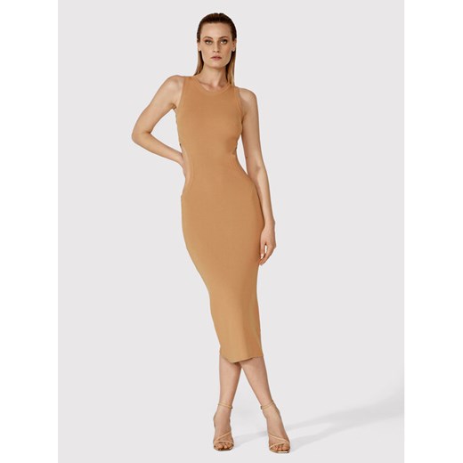 Simple Sukienka letnia SUD015 Brązowy Slim Fit Simple S MODIVO