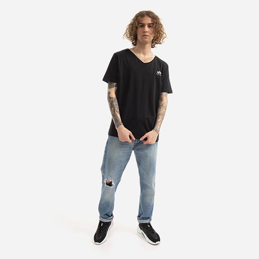 Koszulka męska Alpha Industries Basic V-Neck Tee Small Logo 106513 03 * Marka Niezdefiniowana XL sneakerstudio.pl