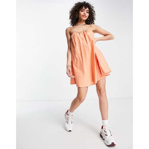 Missguided – Pomarańczowa luźna sukienka na ramiączkach-Pomarańczowy Missguided 36 okazyjna cena Asos Poland