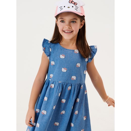Sinsay - Sukienka z falbankami Hello Kitty - Niebieski Sinsay 128 Sinsay