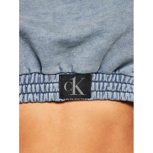 Calvin Klein Swimwear Bluza Cropped Top KW0KW01548 Niebieski Regular Fit L MODIVO okazyjna cena
