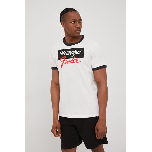 Wrangler t-shirt bawełniany kolor szary z nadrukiem Wrangler XXL ANSWEAR.com