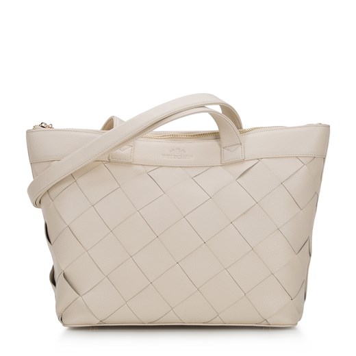 Shopper bag WITTCHEN beżowa na ramię mieszcząca a5 elegancka ze skóry