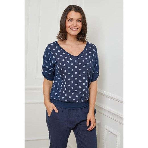 Lniana bluzka w kolorze granatowym Curvy Lady 48/50 okazja Limango Polska