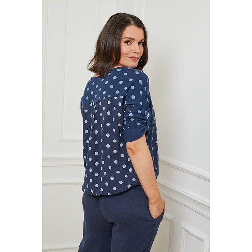 Lniana bluzka w kolorze granatowym Curvy Lady 44/46 okazyjna cena Limango Polska