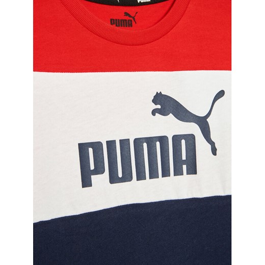 Puma T-Shirt Essentials+ Colour Blocked 846127 Czerwony Regular Fit Puma 140 MODIVO