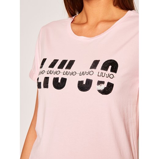 Liu Jo Sport T-Shirt TA0023 J5003 Różowy Regular Fit S wyprzedaż MODIVO