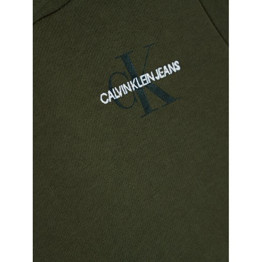 Calvin Klein Jeans Bluza Monogram IU0IU00164 Zielony Regular Fit 6Y promocyjna cena MODIVO