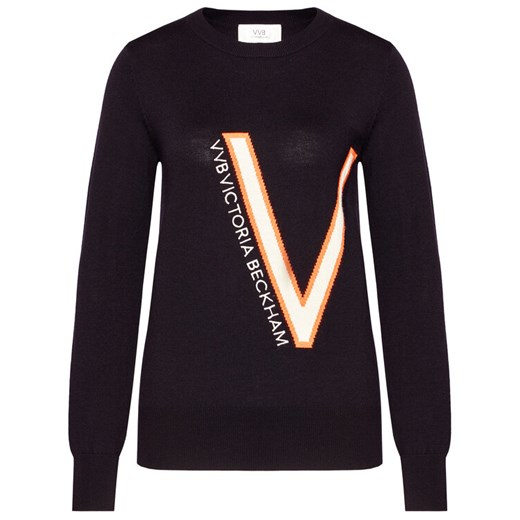 Victoria Victoria Beckham Sweter Logo Embroidered 2320KJU001613A Granatowy Victoria Victoria Beckham XS MODIVO promocyjna cena