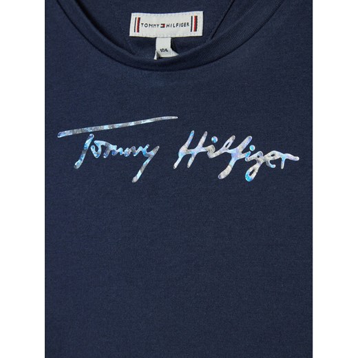 Tommy Hilfiger T-Shirt Script Print KG0KG06301 M Granatowy Regular Fit Tommy Hilfiger 3Y okazyjna cena MODIVO
