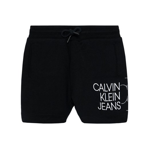 Calvin Klein Jeans Szorty sportowe Hybrid Logo IB0IB00798 Czarny Regular Fit 14Y wyprzedaż MODIVO