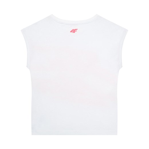 4F T-Shirt HJL21-JTSD009 Biały Regular Fit 152 okazyjna cena MODIVO