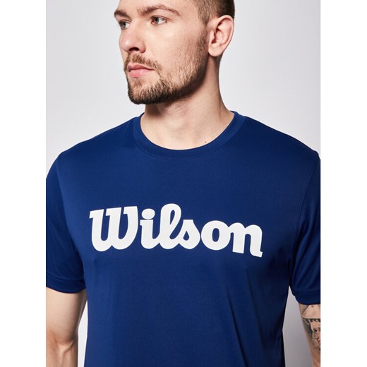 Wilson Koszulka techniczna Uwii Script Tech Tee WRA770309 Granatowy Regular Fit Wilson S wyprzedaż MODIVO
