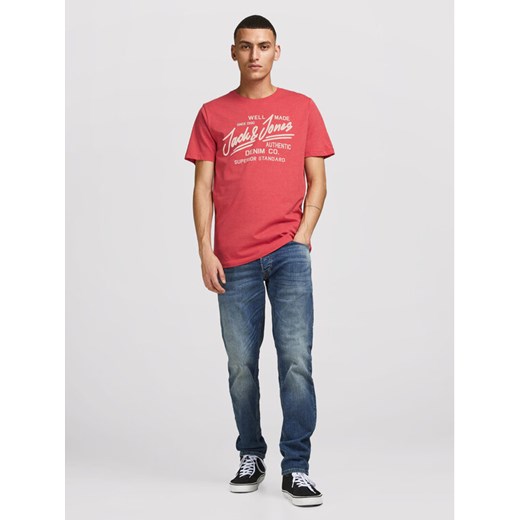 Jack&Jones T-Shirt Jeans 12177533 Czerwony Slim Fit S promocja MODIVO