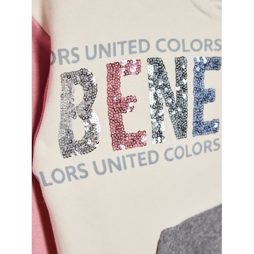 United Colors Of Benetton Bluza 39M2C5996 Beżowy Regular Fit United Colors Of Benetton 120 wyprzedaż MODIVO