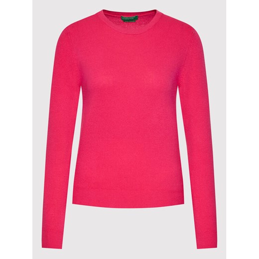 United Colors Of Benetton Sweter 1002D1K01 Różowy Regular Fit United Colors Of Benetton L okazyjna cena MODIVO