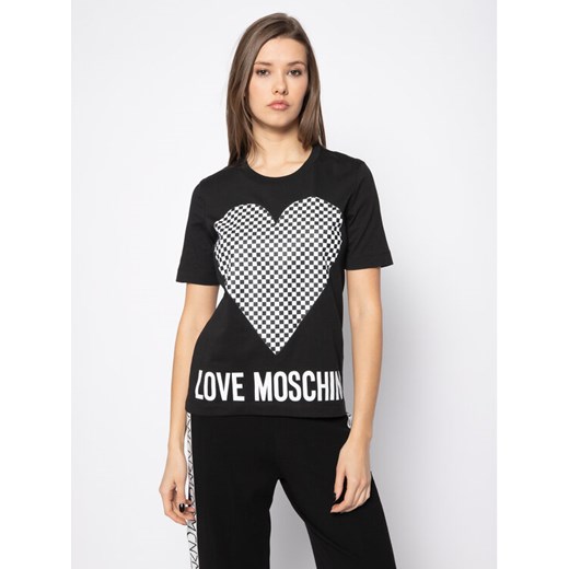 LOVE MOSCHINO T-Shirt W4F152CM 3876 Czarny Regular Fit Love Moschino 40 okazja MODIVO