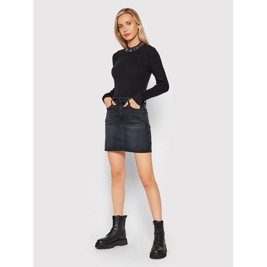 Calvin Klein Jeans Spódnica jeansowa J20J217107 Czarny Slim Fit 31 MODIVO wyprzedaż