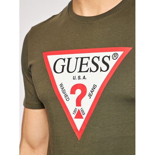 Guess T-Shirt M1RI71 I3Z11 Zielony Slim Fit Guess S wyprzedaż MODIVO