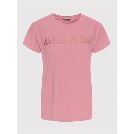 Napapijri T-Shirt Serber N0YIXM Różowy Regular Fit Napapijri XS okazja MODIVO