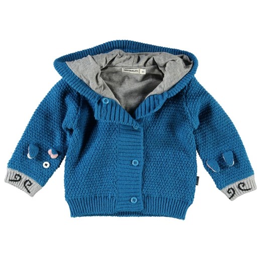 Imps&Elfs - turkusowy sweter z kapturem groshki niebieski cień do powiek