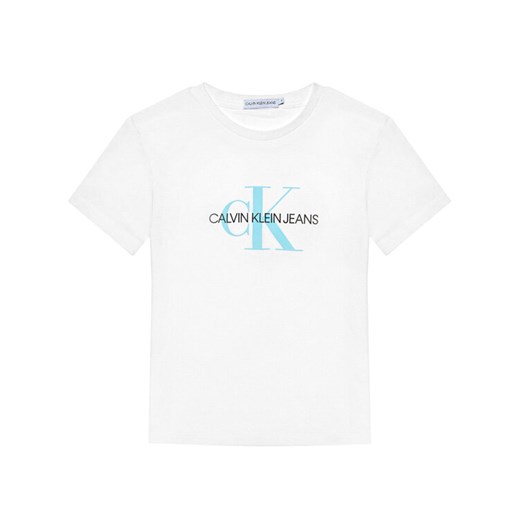 Calvin Klein Jeans T-Shirt Monogram Logo IU0IU00068 Biały Regular Fit 8Y MODIVO okazja
