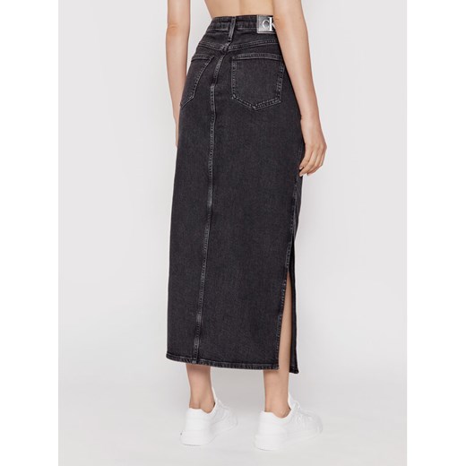 Calvin Klein Jeans Spódnica jeansowa J20J216442 Czarny Regular Fit 25 promocyjna cena MODIVO