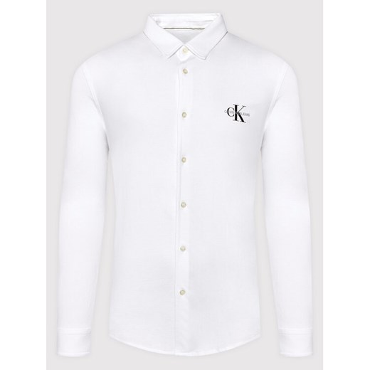 Calvin Klein Jeans Koszula J30J318401 Biały Slim Fit XXL promocyjna cena MODIVO