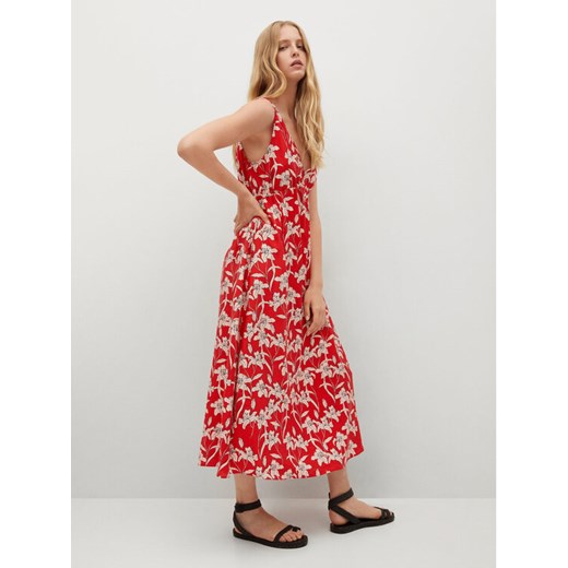 Mango Sukienka letnia Becca 17032012 Czerwony Regular Fit Mango XS wyprzedaż MODIVO