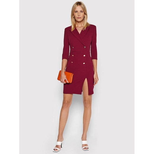Rinascimento Sukienka koktajlowa CFC0105023003 Bordowy Slim Fit Rinascimento L wyprzedaż MODIVO