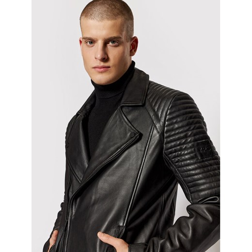 Tigha Kurtka skórzana Janus Soft 106468 Czarny Regular Fit Tigha M okazyjna cena MODIVO