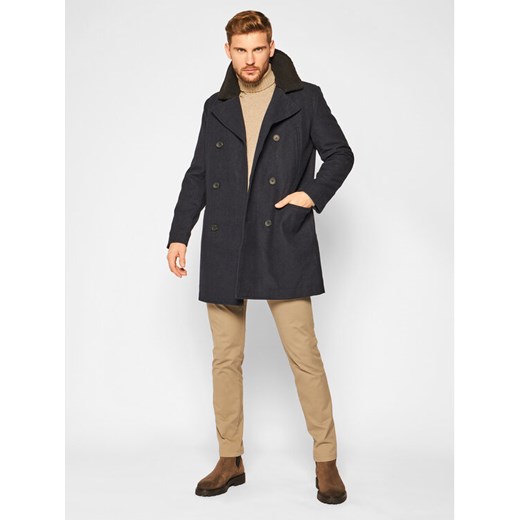 Lee Płaszcz wełniany Peacoat L86RLBHY Granatowy Regular Fit Lee M MODIVO