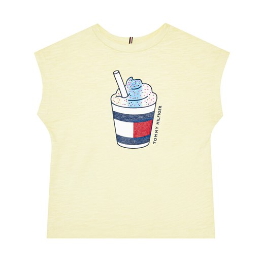 Tommy Hilfiger T-Shirt Milkshake Print Tee S/S KG0KG05328 M Żółty Regular Fit Tommy Hilfiger 3Y MODIVO wyprzedaż