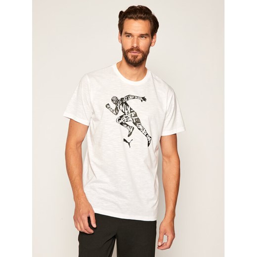 Puma T-Shirt Performence Graphic Ss Tee 519449 Biały Regular Fit Puma M MODIVO okazyjna cena