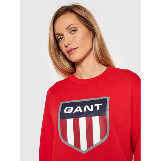 Gant Bluza Retro Shield 4204562 Czerwony Relaxed Fit Gant XS promocja MODIVO