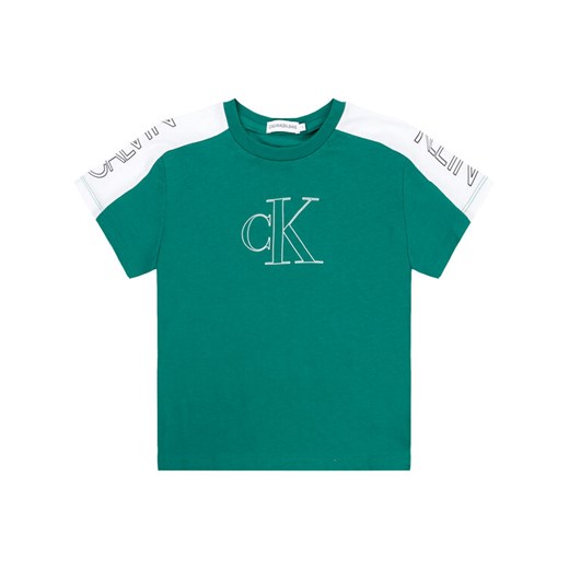 Calvin Klein Jeans T-Shirt Colour Block Logo IB0IB00402 Zielony Regular Fit 8 wyprzedaż MODIVO
