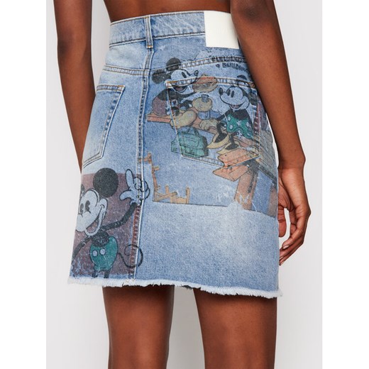 Desigual Spódnica jeansowa India 21WWFD07 Niebieski Slim Fit Desigual 38 okazyjna cena MODIVO