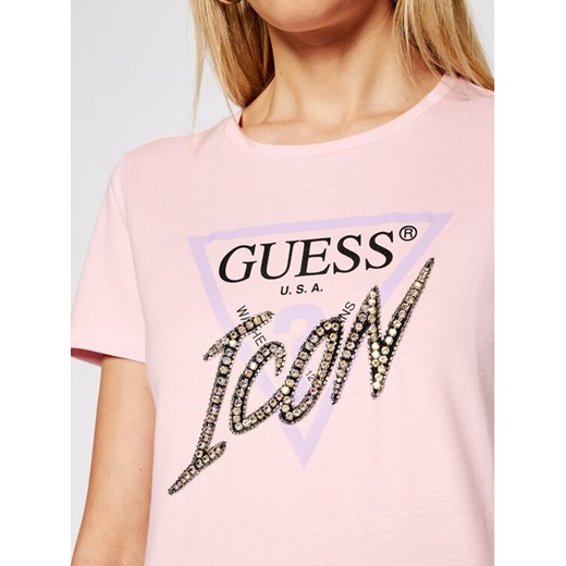 Guess T-Shirt Icon W1RI25 I3Z00 Różowy Regular Fit Guess M okazja MODIVO