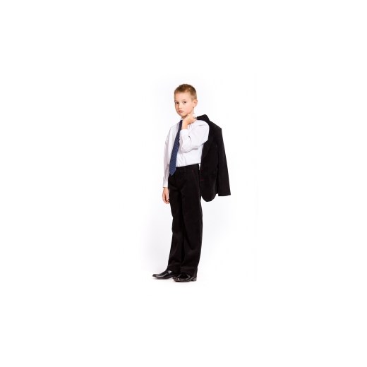 Czarne spodnie regularny sztruks dla chłopca 92 - 176 blumore-pl czarny dziecięce