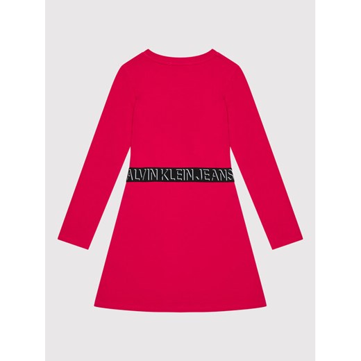 Calvin Klein Jeans Sukienka codzienna Shadow Logo IG0IG01211 Różowy Regular Fit 14Y wyprzedaż MODIVO