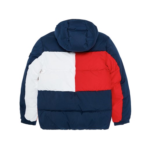 Tommy Hilfiger Kurtka puchowa Flag KB0KB05990 D Granatowy Regular Fit Tommy Hilfiger 8Y promocyjna cena MODIVO