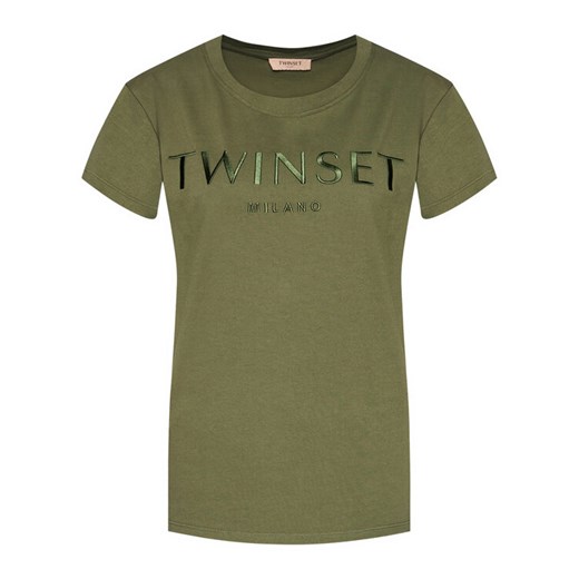 TWINSET T-Shirt 211TT2230 Zielony Regular Fit Twinset L MODIVO wyprzedaż