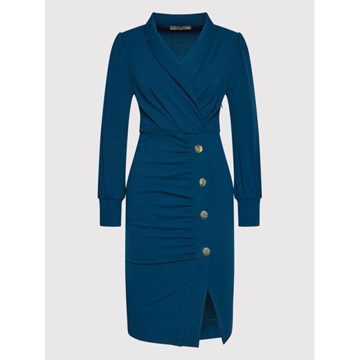 Rinascimento Sukienka koktajlowa CFC0106100003 Niebieski Slim Fit Rinascimento L okazyjna cena MODIVO