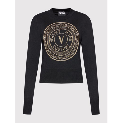 Versace Jeans Couture Sweter Logo Lurex 71HAF842 Czarny Regular Fit XS MODIVO okazyjna cena