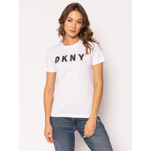 DKNY T-Shirt P9DH7CNA Biały Regular Fit XS okazyjna cena MODIVO