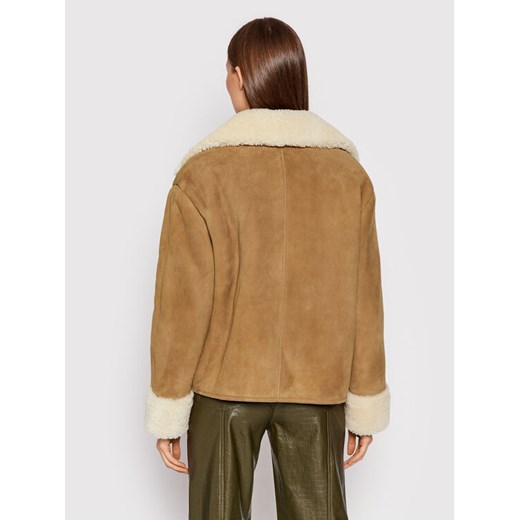 The Kooples Kożuch FCUI23014K Beżowy Regular Fit The Kooples 2 MODIVO wyprzedaż