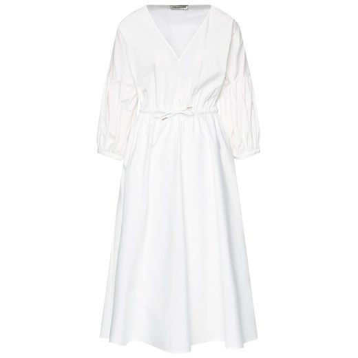 Trussardi Sukienka letnia Popeline 56D00517 Biały Regular Fit Trussardi 40 promocyjna cena MODIVO