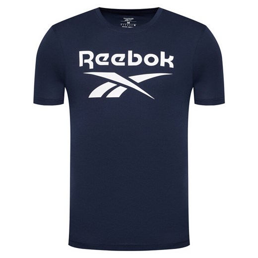Reebok T-Shirt Graphic Series Reebok Stacked Tee GS1616 Granatowy Slim Fit Reebok S promocyjna cena MODIVO
