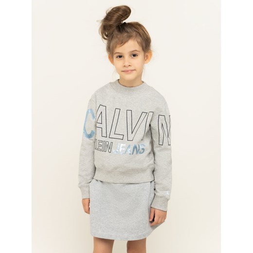 Calvin Klein Jeans Bluza Logo Foil Boxy Fit Sweatshirt IG0IG00394 Szary Regular 10 okazja MODIVO
